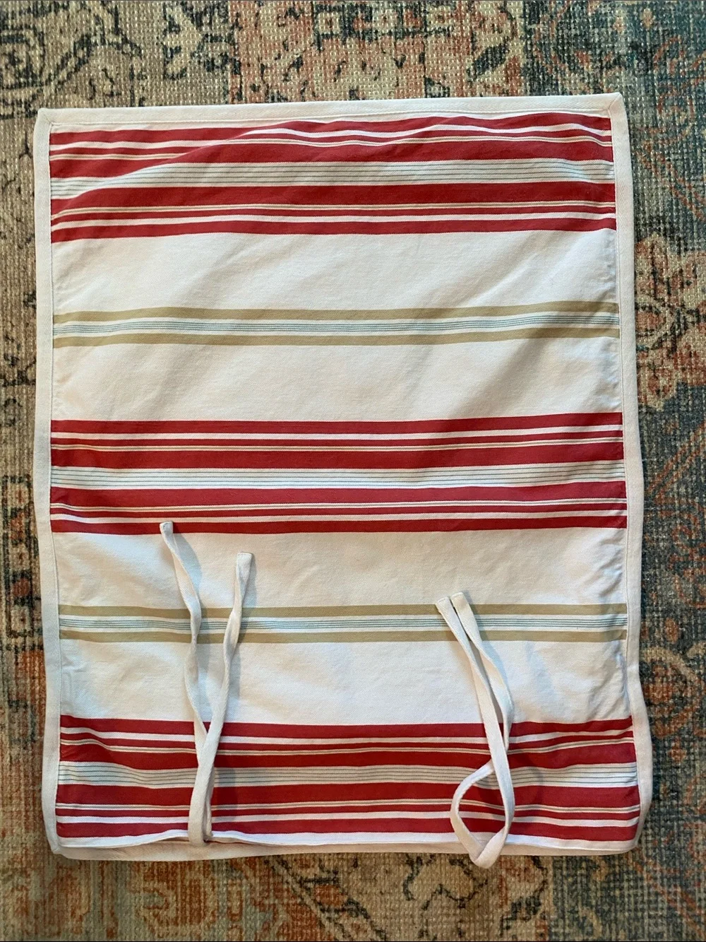 Pottery Barn Costal Cottage Striped Red and White Cotton Pillow Cover